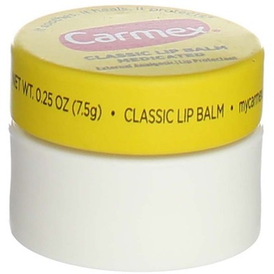 6 Pack Carmex Classic Medicated Lip Balm Jar, Original, 0.25 oz