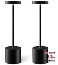 Cordless Table Lamp Set of 2, Rechargeable 5000mAh Battery Black Set of 2