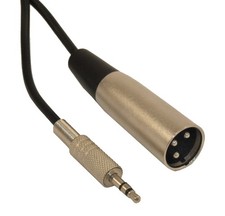 3Ft XLR 3P Male to 3.5mm TRS Male Balanced Audio Capture Cable