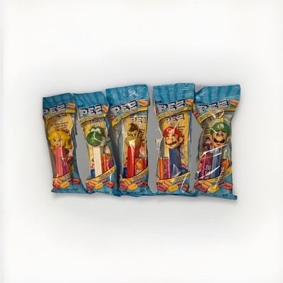 Unopened PEZ dispensers themed after Nintendo's Super Mario 5 In Total