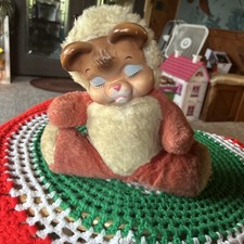 Vintage Rushton Musical Rubber Face Sleeping Bear 12" Plays