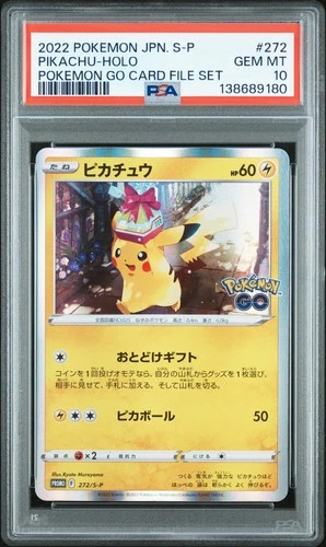 2022 POKEMON JPN S PROMO POKEMON GO CARD FILE SET #272 PIKACHU-HOLO PSA 10