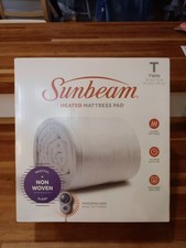 Sunbeam Heated Mattress Pad Twin Size Non Woven Fabric
