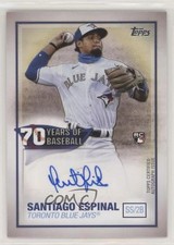 2021 Topps 70 Years of Baseball Series 2 Santiago Espinal #70YA-SE Auto g0y