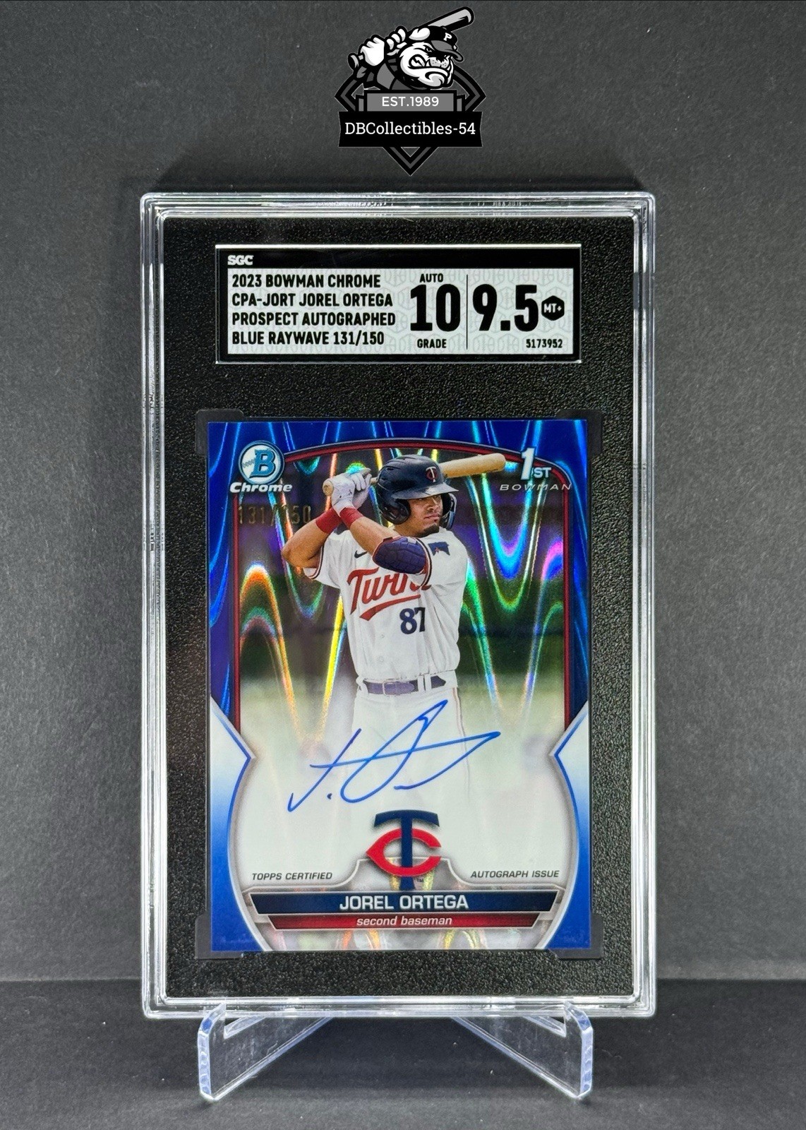 2023 Bowman Chrome Jorel Ortega 1st Blue RayWave Auto 131/150 SGC 10/9.5 Twins