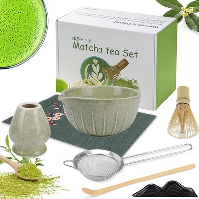 7X Matcha Tee Set - Matchabesen Matcha Matchalöffel Bambuslöffel Matchaschale DE
