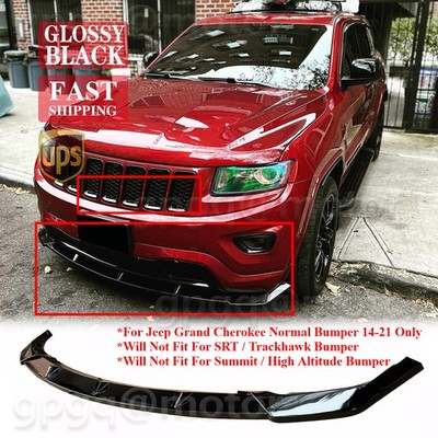 Glossy Black Style For Jeep Grand Cherokee Normal 14-21 Front Bumper Lip Spoiler