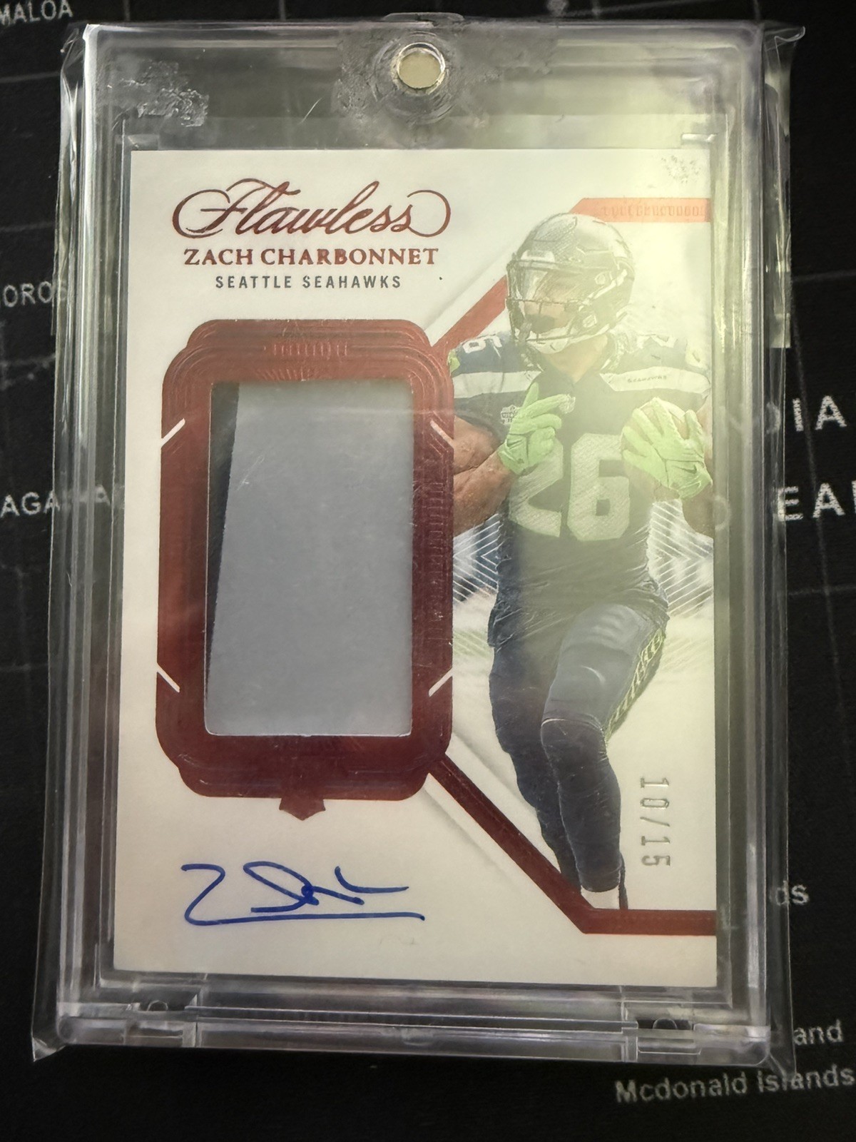 Zach Charbonnet Panini Flawless Rookie Patch Autographs #RPAZCT Ruby