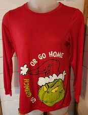 The Grinch Red Long Sleeve T Shirt Size Unisex Small 4-6 Tee Dr Seuss