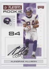 2007 Playoff NFL Playoffs Rookie Red Signatures 18/100 Aundrae Allison Auto 0b2