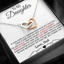 To My Daughter Necklace, Daughter Father Necklace, Daughter Xmas Gift from Dad