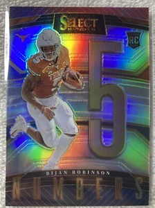 2023 Select Draft Picks Bijan Robinson RC Numbers Silver Atlanta Falcons NFL