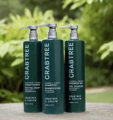 Crabtree & Evelyn -Pamper Yourself Bundle: Shower Gel, Shampoo & Conditioner set