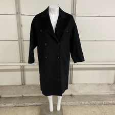 Mango Handmade Oversized Wool Coat Women's Size Xl Black
