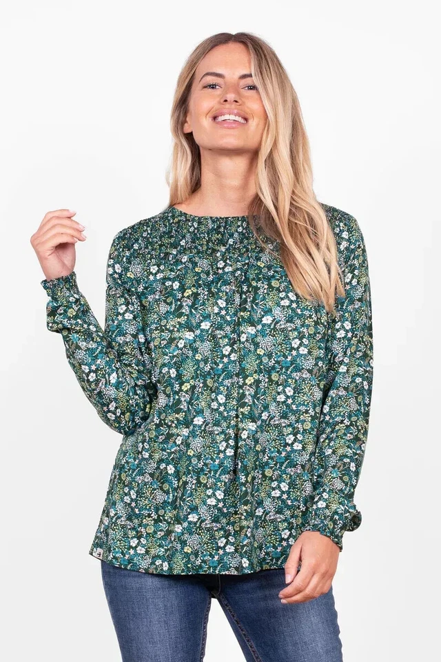 BRAKEBURN Women's Green Ditsy Blouse Floral Print Loose Fit BRAND NEW with TAGS - Image 4 of 4