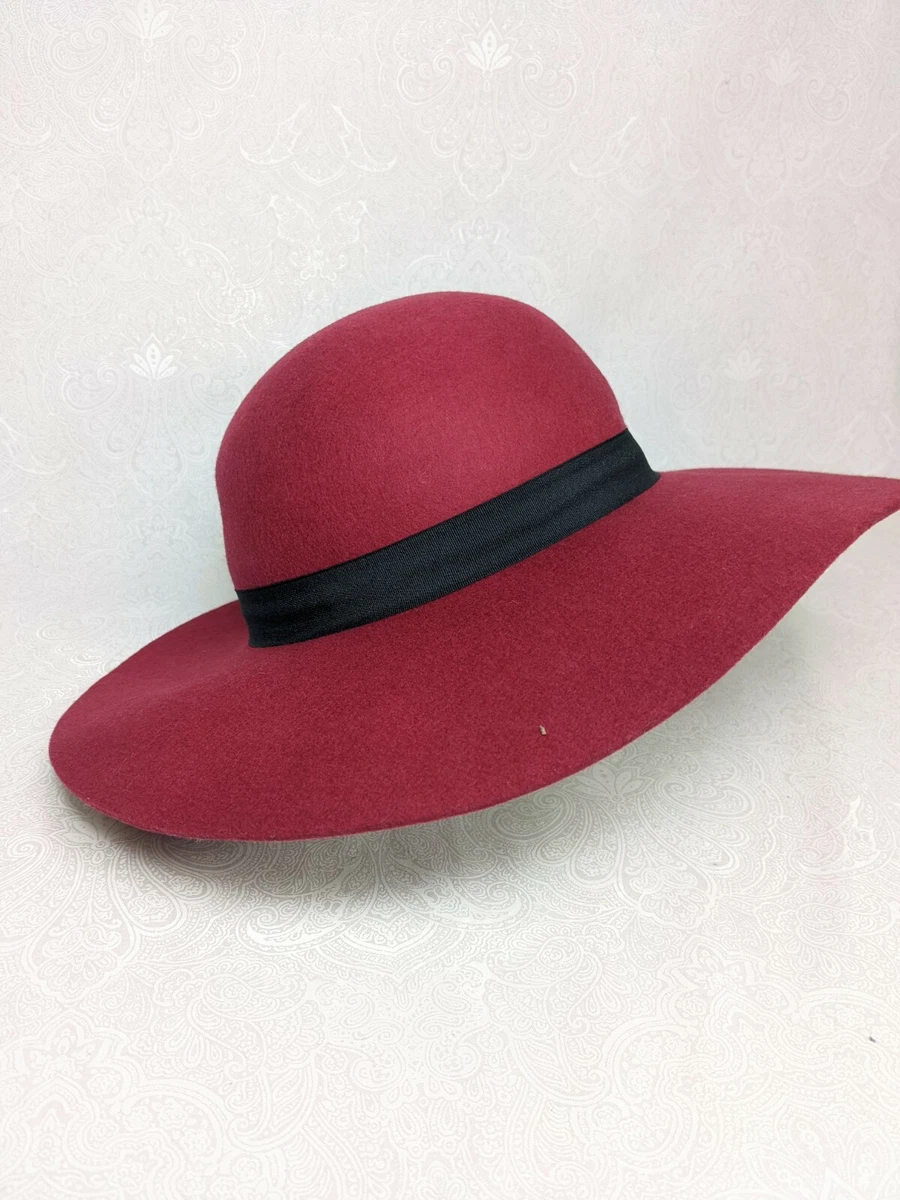Dark red sales floppy hat