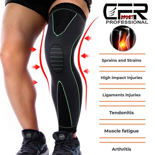 Soporte para piernas muslo compresión manga pantorrilla rodilla soporte calcetines alivio del dolor hombres mujeres - Imagen 4 de 18