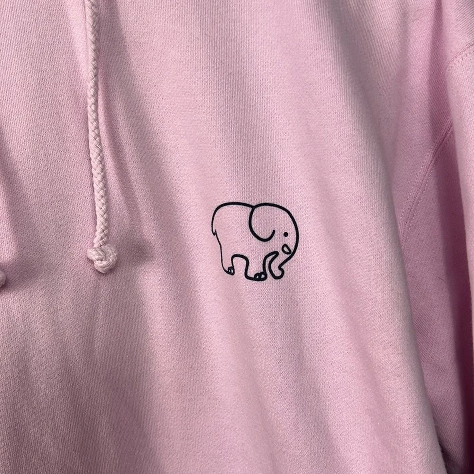 OFF WHITE Felpa con cappuccio media grafica rosa chiaro tasca canguro avorio Ella media