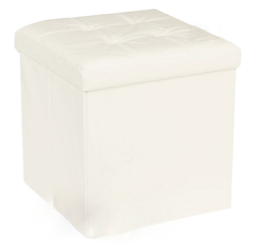 PUFF POUF CONTENITORE QUADRATO ECOPELLE PANCA BAULE 38X38X38CM TRAPUNTATO eBay