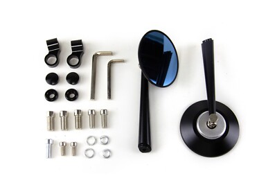 8MM 10MM universal motorcycle rearview mirror CNC aluminum alloy round blue lens