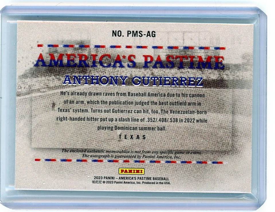2023 Panini Chronicles - America's Pastime Material Signatures #PMS-AG... - Image 2 of 2