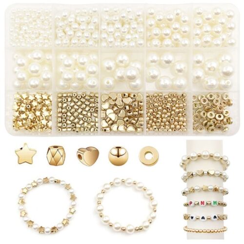 Craft Beads Loose Pearls for Leather Cord Beading Jewelry Making DIY Crafts - Afbeelding 1 van 8