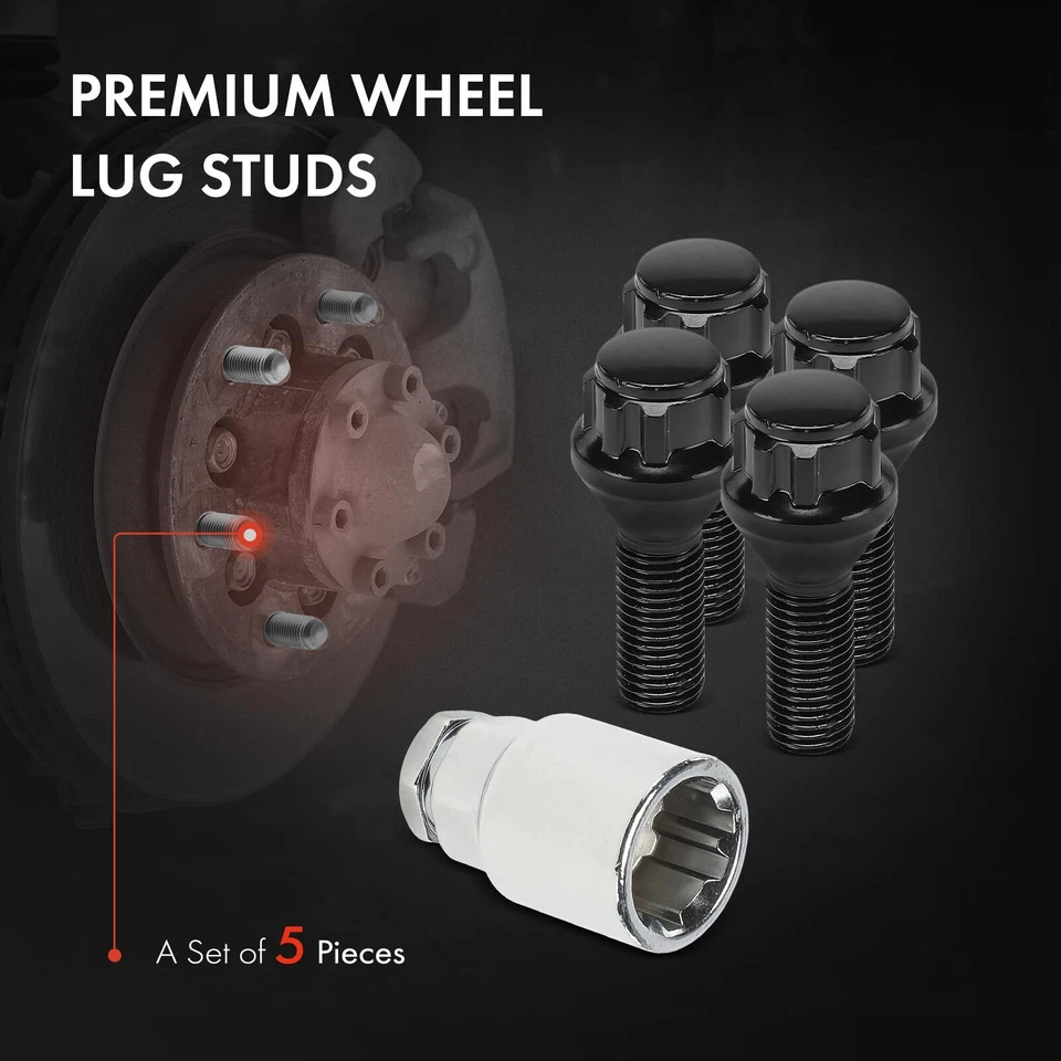 Parafuso prisioneiro de roda 5x M14-1.5 para Volkswagen Golf 97-07 10-19 Fusca Passat Tiguan - Imagem 3 de 4