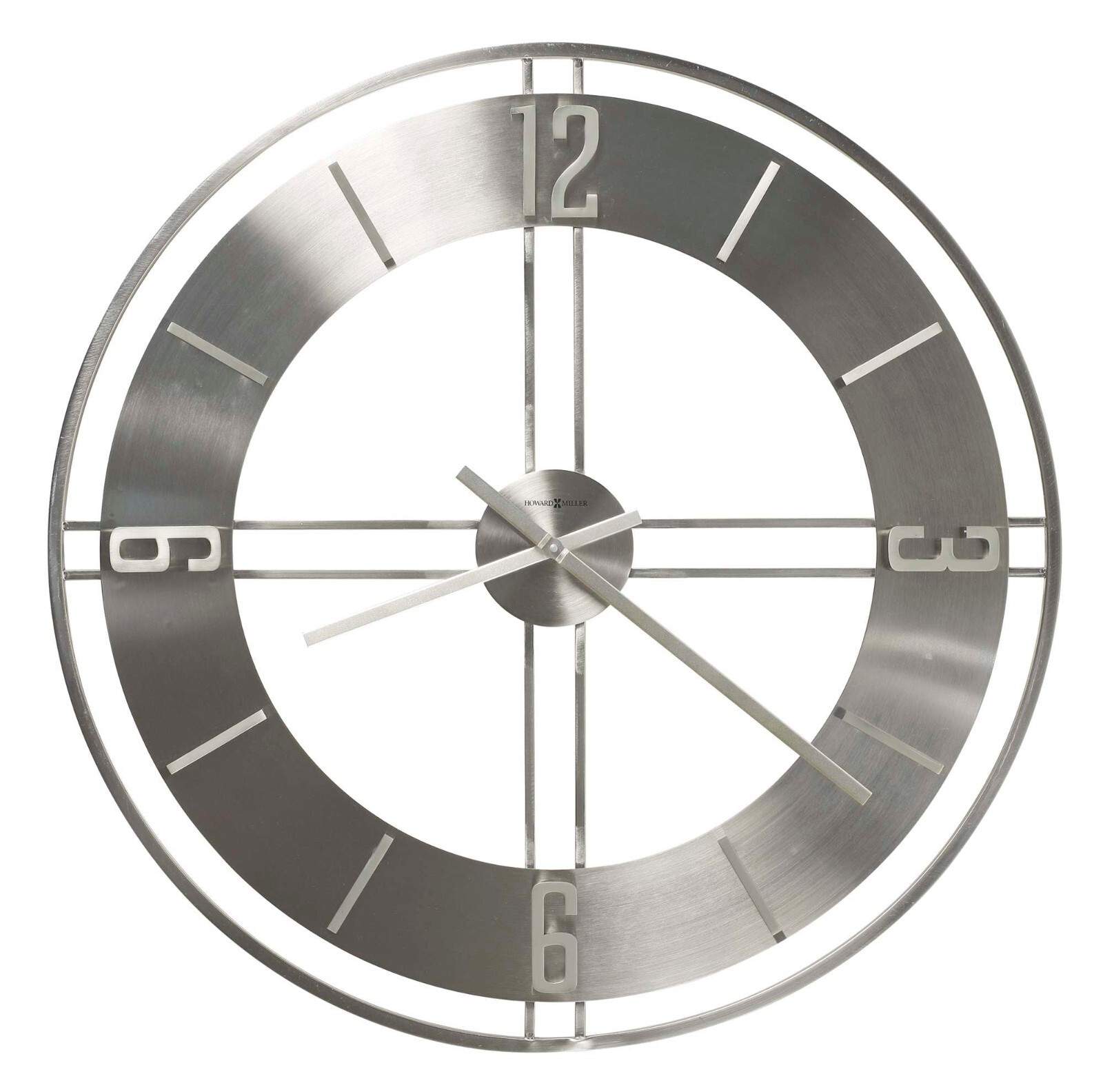 Howard Miller Stapleton 30" Wall Clock 625520 Oversized Iron Nickel Round Clock