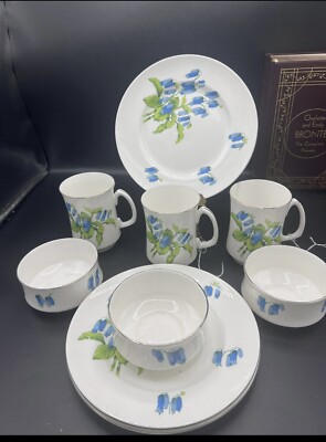 Crown Sterling Brighton Bluebells England breakfast set..