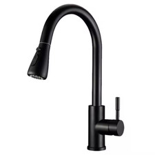 Kitchen Faucet With Pull Down Sprayer - Black