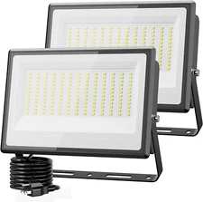 150W LED Flood Light, Super Bight 13500LM outside LED Work Light Plug In, 6500K