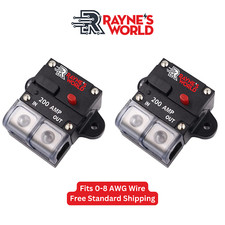 2 PACK 200 Amp 12-48V DC Inline Circuit Breaker with Cover Car/Audio/Boat/Solar