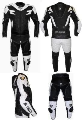 BIESSE TUTA MOTO 2PEZZI GIACCA PANTALONE IN PELLE E TESSUTO STRADALE ESTIVA+CE