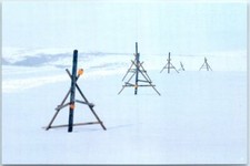 Wooden Tripods Mark the Trail near Topkok Hill and the "Blow Hole" - Alaska