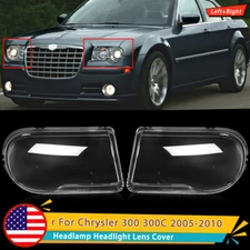 Pair Front Headlight Lens Cover Clear For Chrysler 300 300C 2005-2010 Left&Right