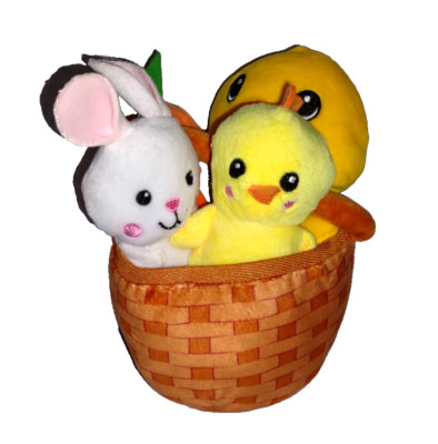 Walgreen's Easter Basket Duck Bunny Chick Carrot Velour Soft 7in Plush