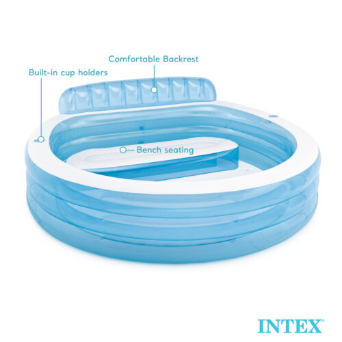 Intex Swim Center aufblasbarer Familien Lounge Pool mit eingebauter Bank (gebraucht) - Bild 7 von 11