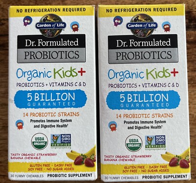 2X Garden of Life Dr. Formulated Probiotics Organic Kids+ Strawberry Banana