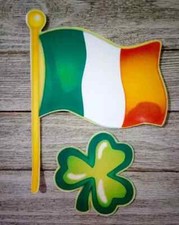 flag shamrock wall safe sticker St patricks 9 inch 2pc