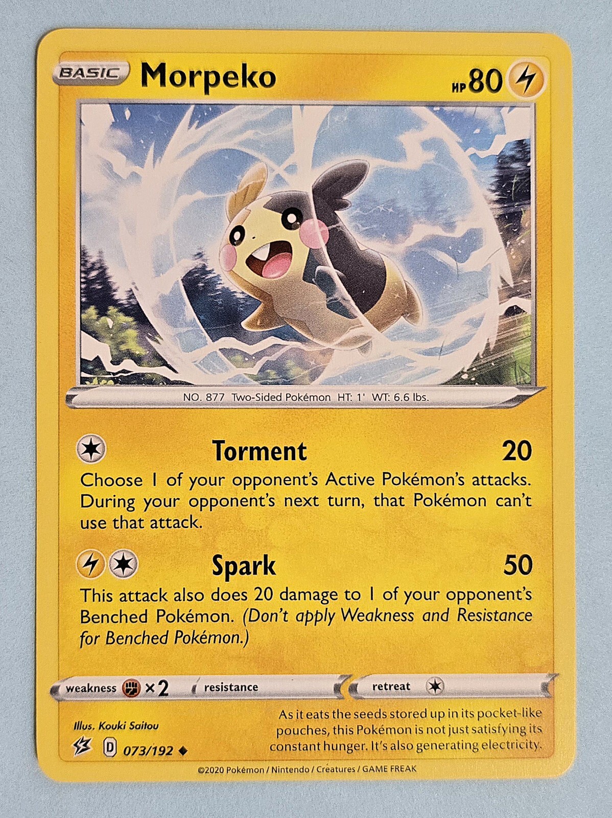 2020 Morpeko 73/192 - Rebel Clash - NM Pokémon Card TCG