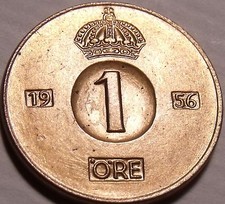 Gem Unc Sweden 1956 Ore~Mint Error Die Crack Over The 9~All Coins~Free Shipping