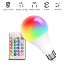 RGBW Color Changing Dimmable Light Bulb w/Remote Control