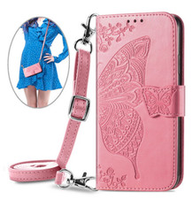 For Cell Phones PU Leather Card Holder Case Flip Wallet Crossbody Bag Purse Skin