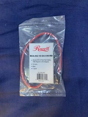 Rosewill 12'' Red Flat Serial ATA III Cable with Locking Latch Pack Of 5 Cables