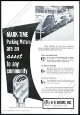 1956 Rhodes Mark Time parking meter photo vintage trade print ad