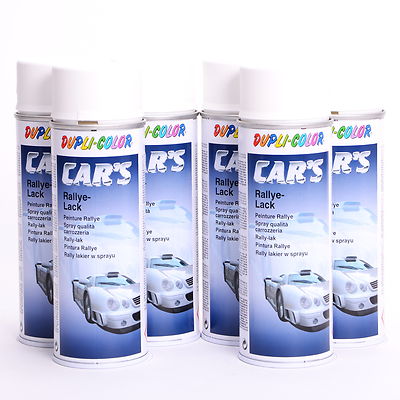 weiß seidenmatt 6 x 400ml DUPLI-COLOR Cars Lackspray Sprühlack Spraydose 652233