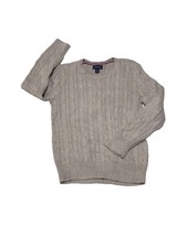 Polo Ralph Lauren Girls Kids Classic Cable Knit Pullover Sweater Gray Size 7