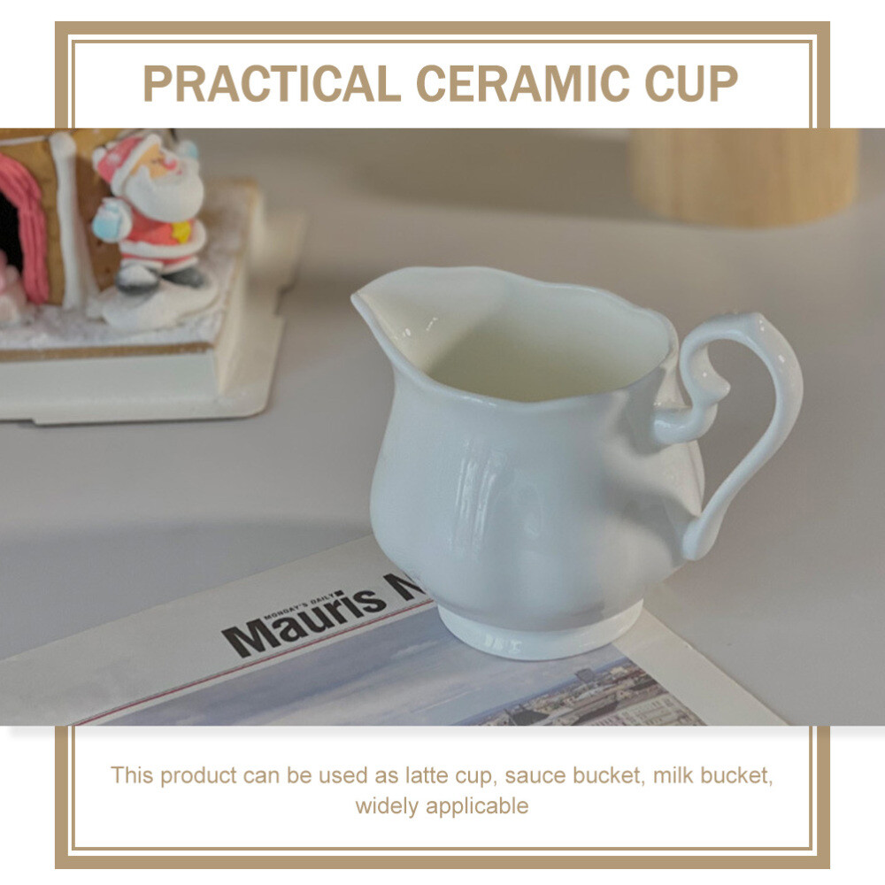 Milk Jug Porcelain Creamer Pourer Espresso Shots Multipurpose Sparkling