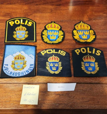 LAW ENFORCEMENT PATCHES FROM SWEDEN LOT #40