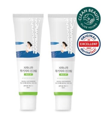 ROUNDLAB Birch Juice Moisturizing Mild-Up Sun Cream 50ml+50ml (SPF50+ PA++++)